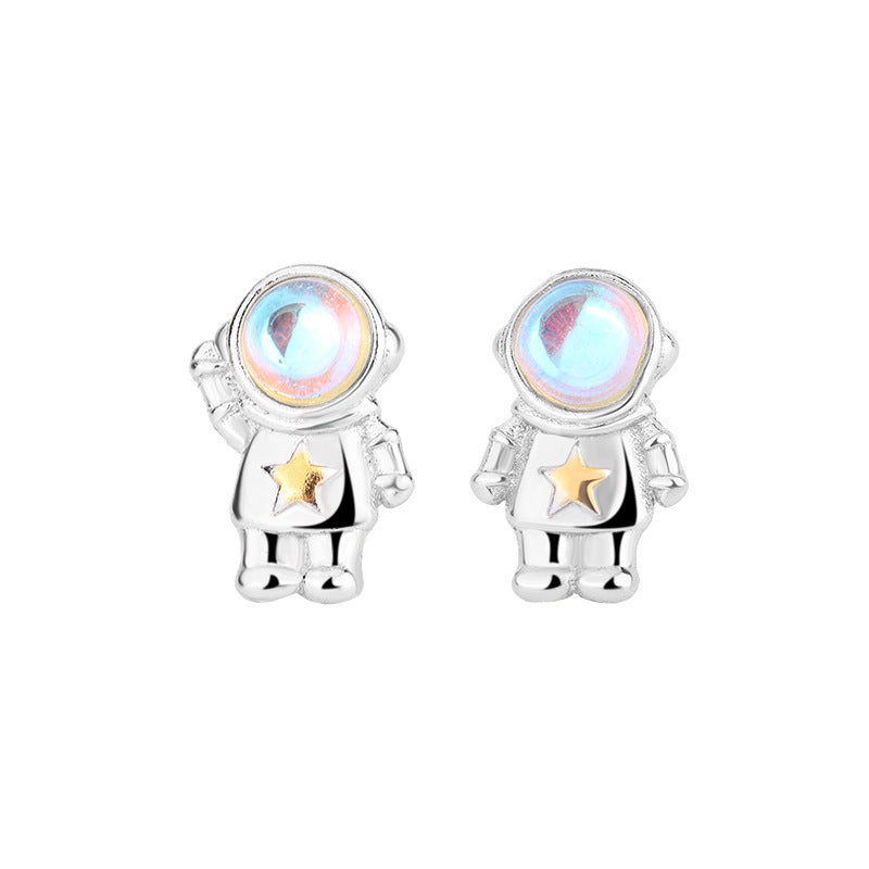 Presentski Moonlight Stone Astronaut Ear Studs Feminine Astronaut Personality Ear Studs TE181