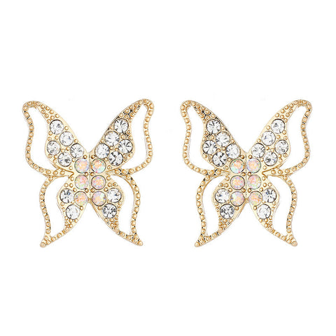 Presentski Cut-out Shiny Butterfly Earrings Women's Simple Small Retro Earrings TE187