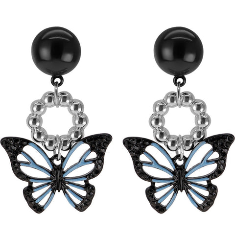 Presentski Dark White Stone Love Butterfly Earrings Female Personality Fashion Earrings TE192