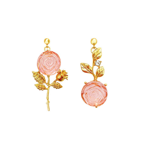 Presentski Antique Asymmetric Rose Earrings TE195