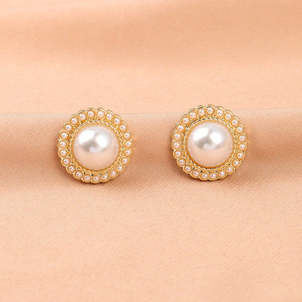 [TE216] Presentski Retro Size Round Ball Earrings Feminine Simple Versatile Earrings