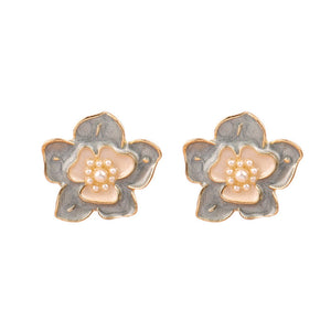 [TE217] Presentski Enamel Flower Earrings Women's Personalized Fashion Versatile Earrings