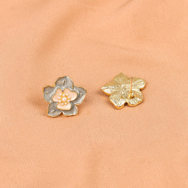 [TE217] Presentski Enamel Flower Earrings Women's Personalized Fashion Versatile Earrings