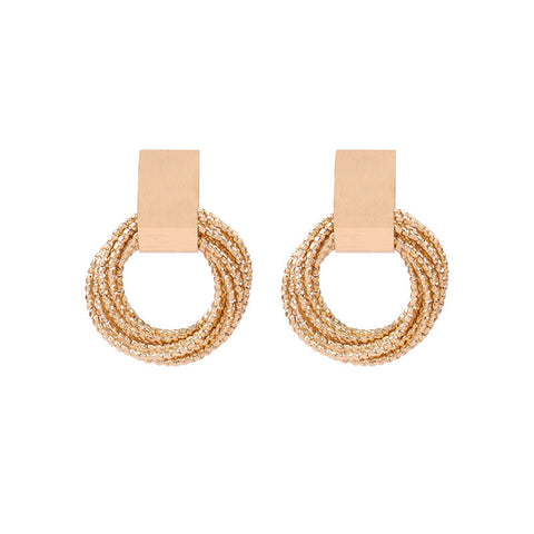 [TE219] Presentski Circle-wound Earrings Simple Multi-layer Personalized Earrings