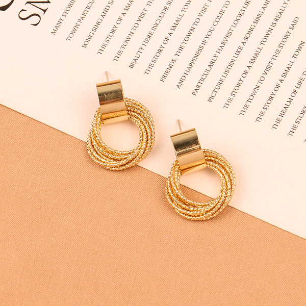 [TE219] Presentski Circle-wound Earrings Simple Multi-layer Personalized Earrings