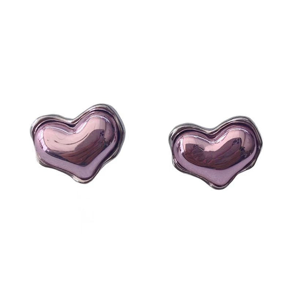 [TE223] Presentski Purple Love Earrings Women's Personalized Fashion Versatile Earrings