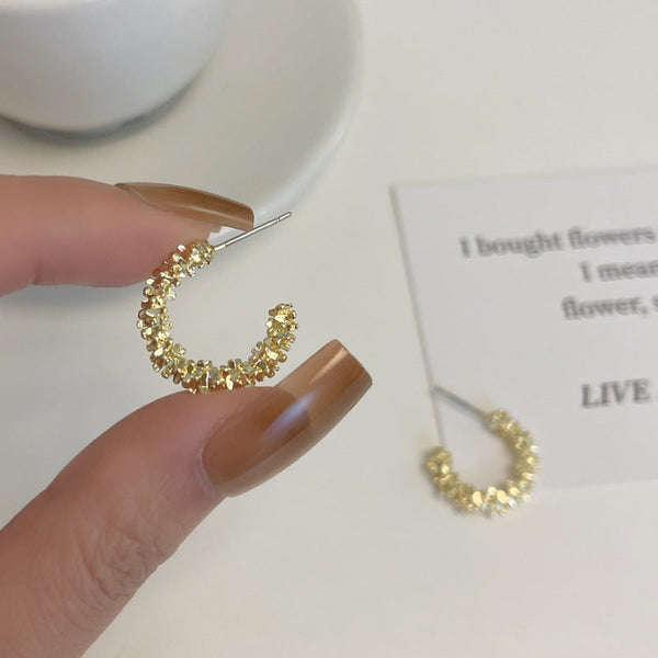 [TE242] Presentski Irregular C-shaped Earrings Personalized Fashion Simple Temperament Earrings