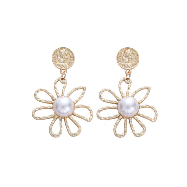 [TE252] Presentski Vintage Flower Earrings Women's Simple Temperament Personality Earrings