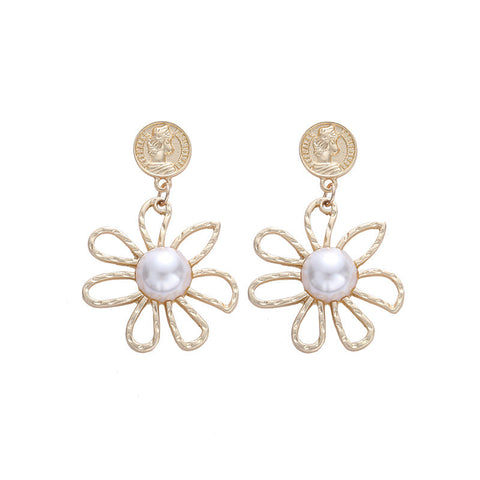 [TE252] Presentski Vintage Flower Earrings Women's Simple Temperament Personality Earrings