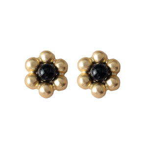 [TE254] Presentski Retro Simple Flower Earrings Female Small Matte Texture Earrings