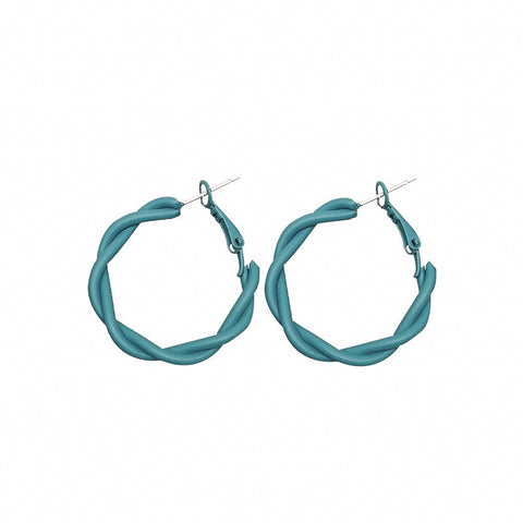 [TE267] Presentski Rotating Fried Dough Twist Large Earrings Women's Fashion Simple Matte Texture Earrings