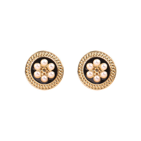 [TE272] Presentski Ring Earrings Vintage fFower Earrings