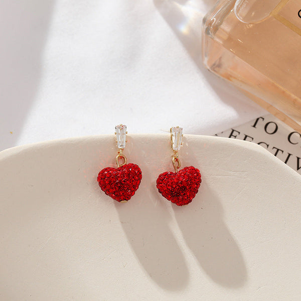 [TE273] Presentski Love Earrings Big Red Festive Earrings