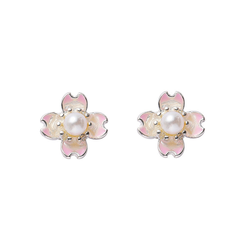 [TE284] Presentski Cherry Blossom Earrings Exquisite Small Pink Flower Earrings