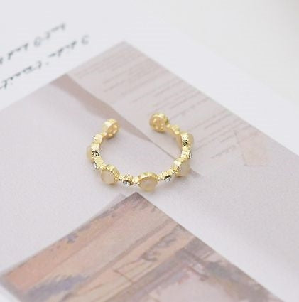 [TR065] Presentski Opal Ring Opening Adjustable Fashion Ring