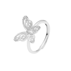 [TR077] Presentski Adjustable Butterfly Ring Female Opening Fashion Personality Ring