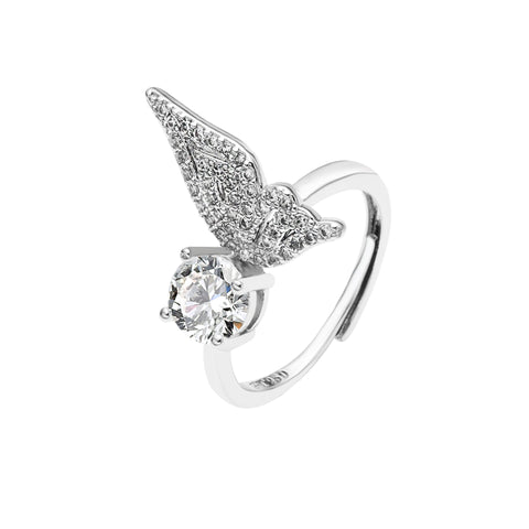 [TR078] Presentski Adjustable Angel Wing Ring Female Opening Fashion Personality Ring