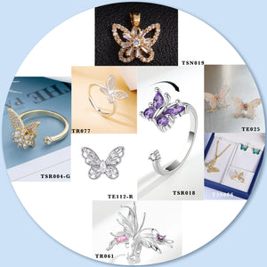 [TS005] Presentski Butterfly Fashion Jewelry Collection Buy 5pcs Get Extra 5pcs Free for Colorful Butterfly Lover