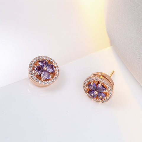 Presentski Fortune Turn Earrings Purple Rotary Fashion Personality Earrings TSE002