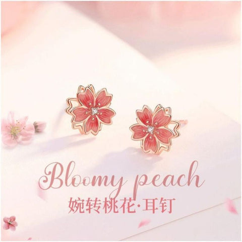 Presentski Swivel Peach Blossom Earrings Feminine Personality Earrings TSE003