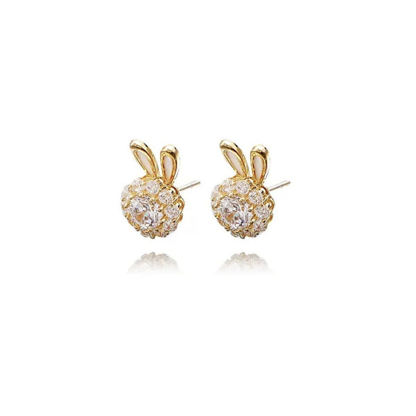 Presentski Rotate Small Rabbit Earrings to Transfer Cute Small Animal Earrings TSE004