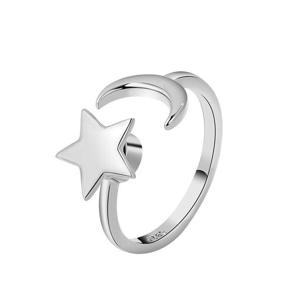 [TSR016] Presentski Star Rotating Ring Female Opening Adjustable Star Moon Eclipsing Ring