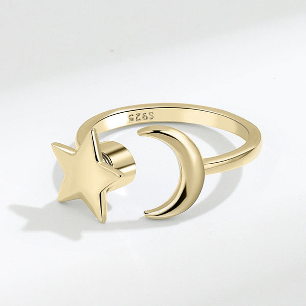 [TSR016] Presentski Star Rotating Ring Female Opening Adjustable Star Moon Eclipsing Ring