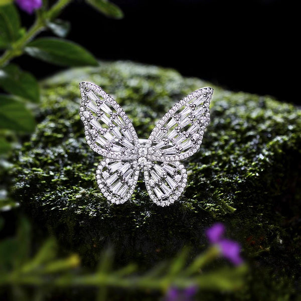 Butterfly 925 Sterling Silver Engagement Ring