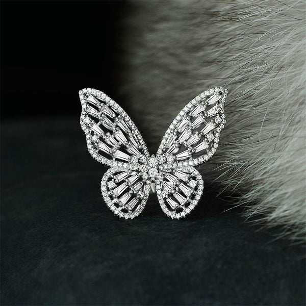 Butterfly 925 Sterling Silver Engagement Ring