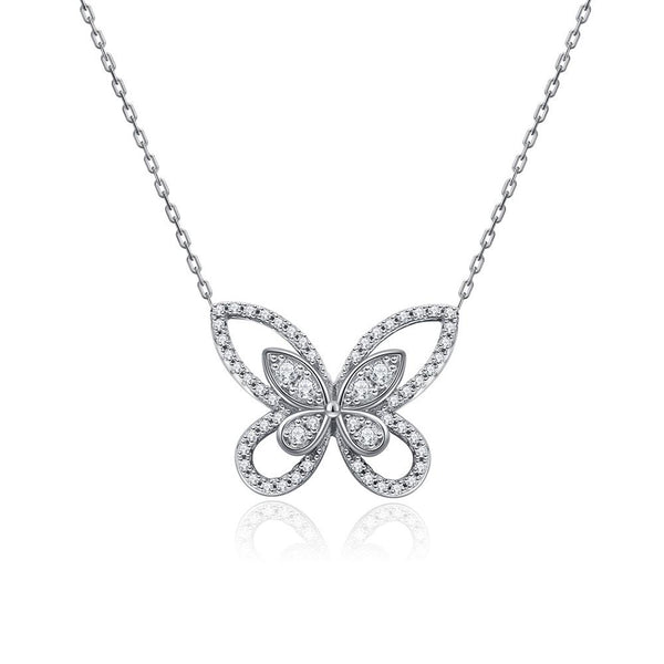 Butterfly Clavicle Chain Sterling Silver Necklace