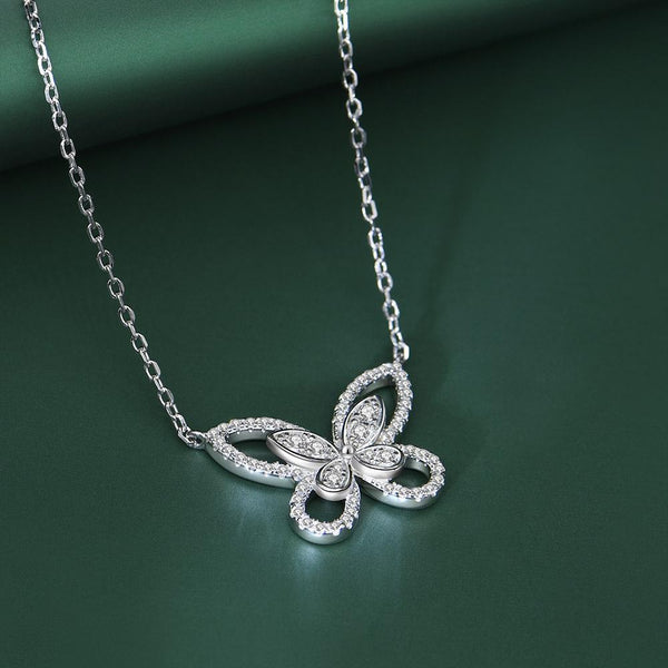 Butterfly Clavicle Chain Sterling Silver Necklace