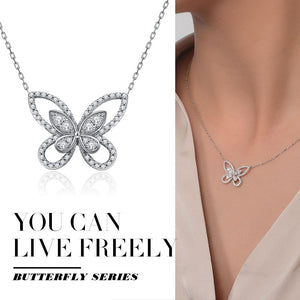 Butterfly Clavicle Chain Sterling Silver Necklace