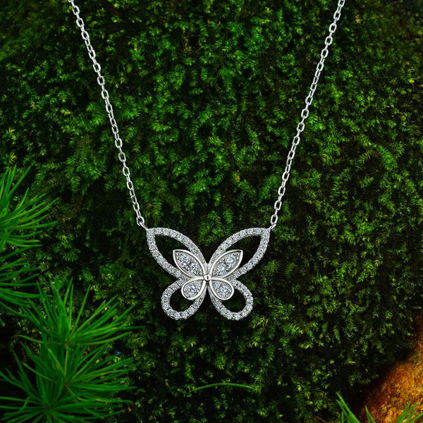 Butterfly Clavicle Chain Sterling Silver Necklace