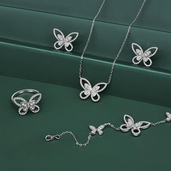 Butterfly Clavicle Chain Sterling Silver Necklace