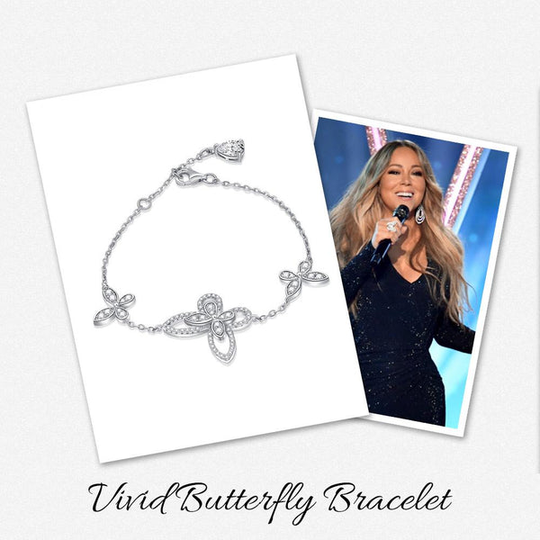 Butterfly Round Cut Sterling Silver Bracelet