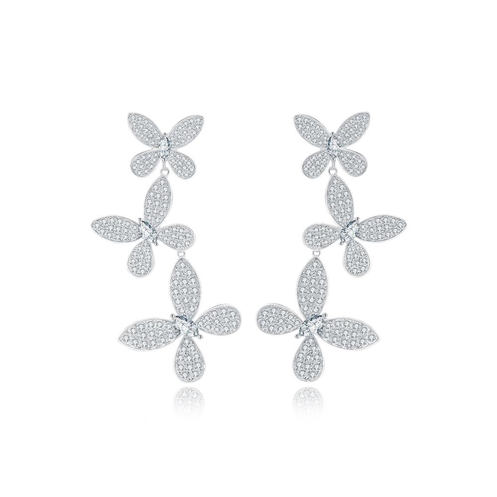 Butterfly Sterling Silver Drop Earrings