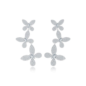 Butterfly Sterling Silver Drop Earrings