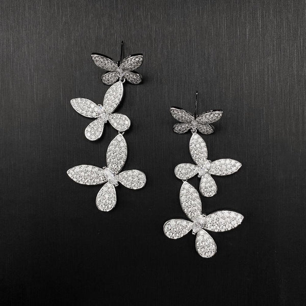 Butterfly Sterling Silver Drop Earrings