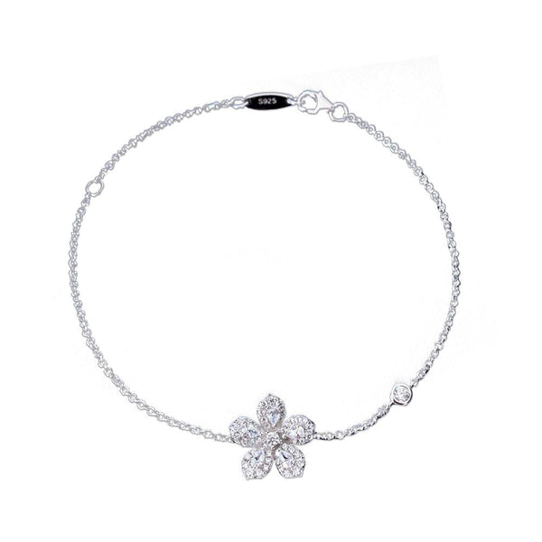 Cherry Blossoms Sterling Silver White Bracelet