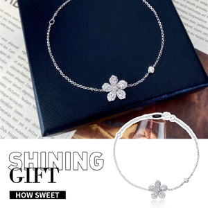 Cherry Blossoms Sterling Silver White Bracelet