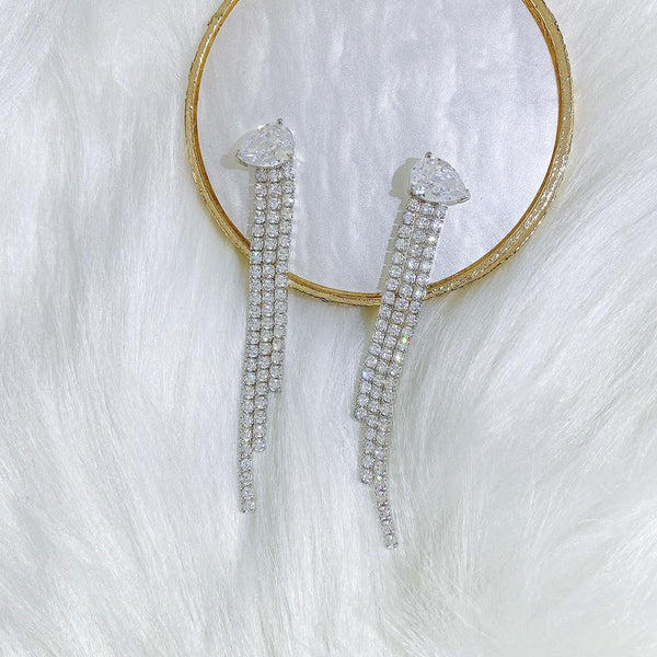 Classic Sterling Silver Drop Tassel Earrings