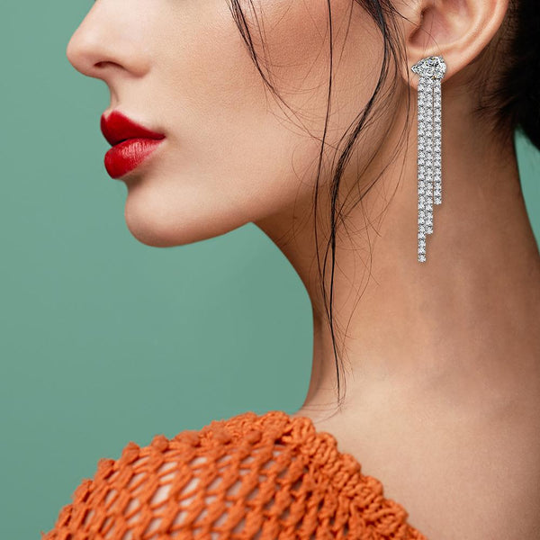 Classic Sterling Silver Drop Tassel Earrings