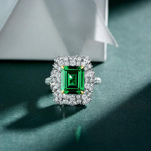 Dinner Party Emerald Cut Sterling Silver Ring