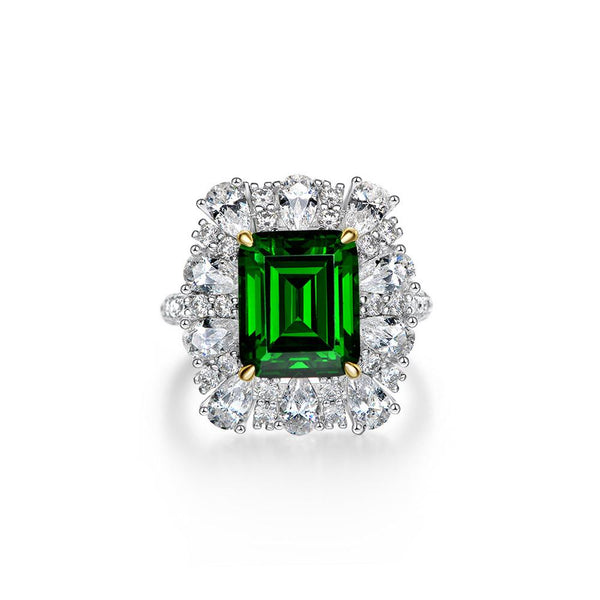 Dinner Party Emerald Cut Sterling Silver Ring