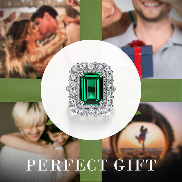 Dinner Party Square Emerald Cut Sterling Silver Ring