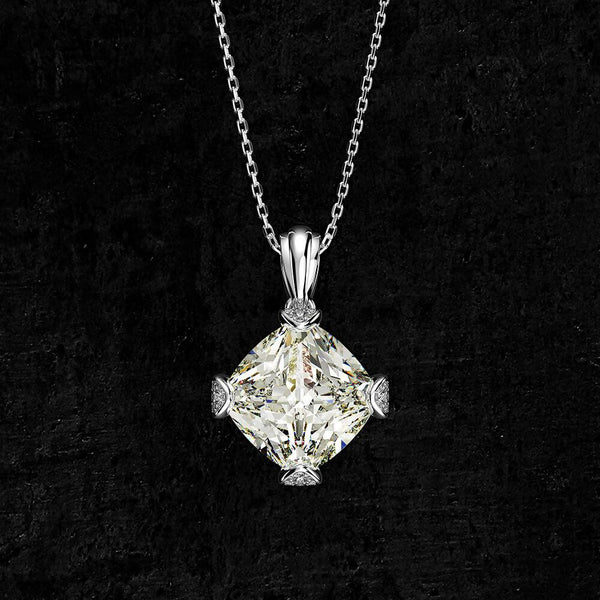 Four Claws Cushion Cut Sterling Silver Necklace