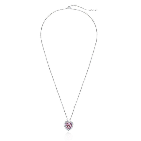 Love Heart Shaped Sterling Silver Pendant Necklace