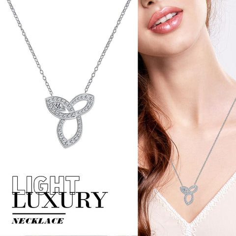 Staggered Leaves Sterling Silver Collarbone Chain Necklace