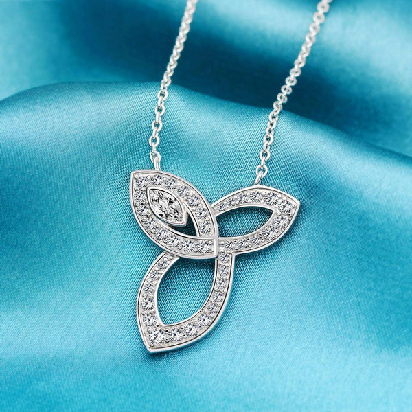 Staggered Leaves Sterling Silver Collarbone Chain Necklace