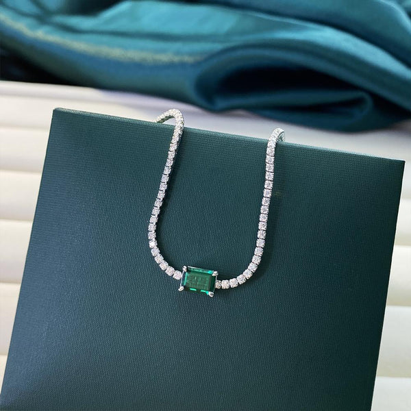 Vintage Sterling Silver Emerald Bracelet